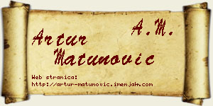 Artur Matunović vizit kartica